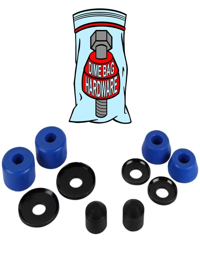 Dime Bag Hardware Skateboard Truck Rebuild Kit Bushings Washers Pivot Cups for 2 Trucks (98A Black) - Image 1